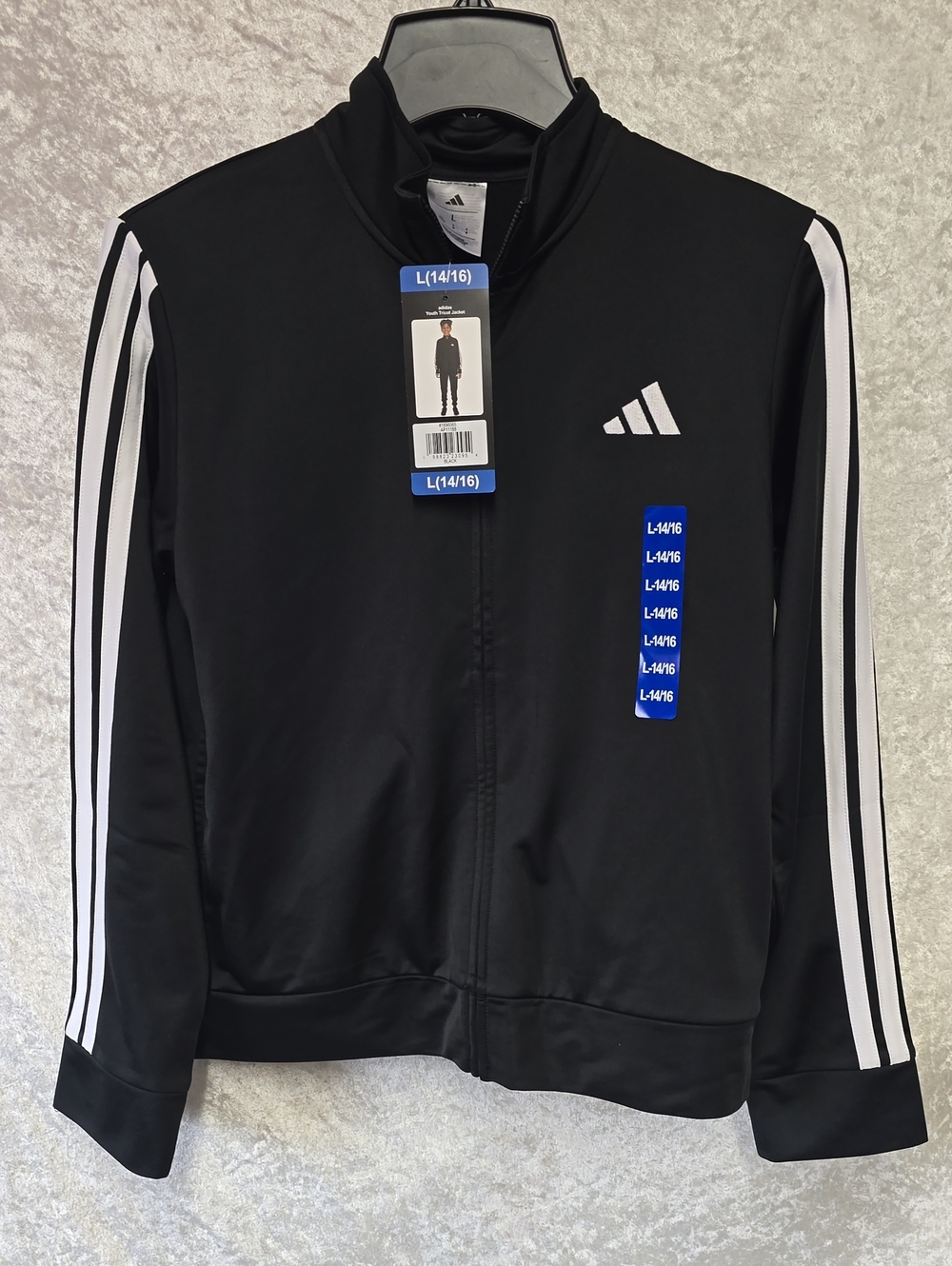 adidas Track Jacket Zipper Boys Size L 14-16 NEW